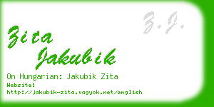 zita jakubik business card